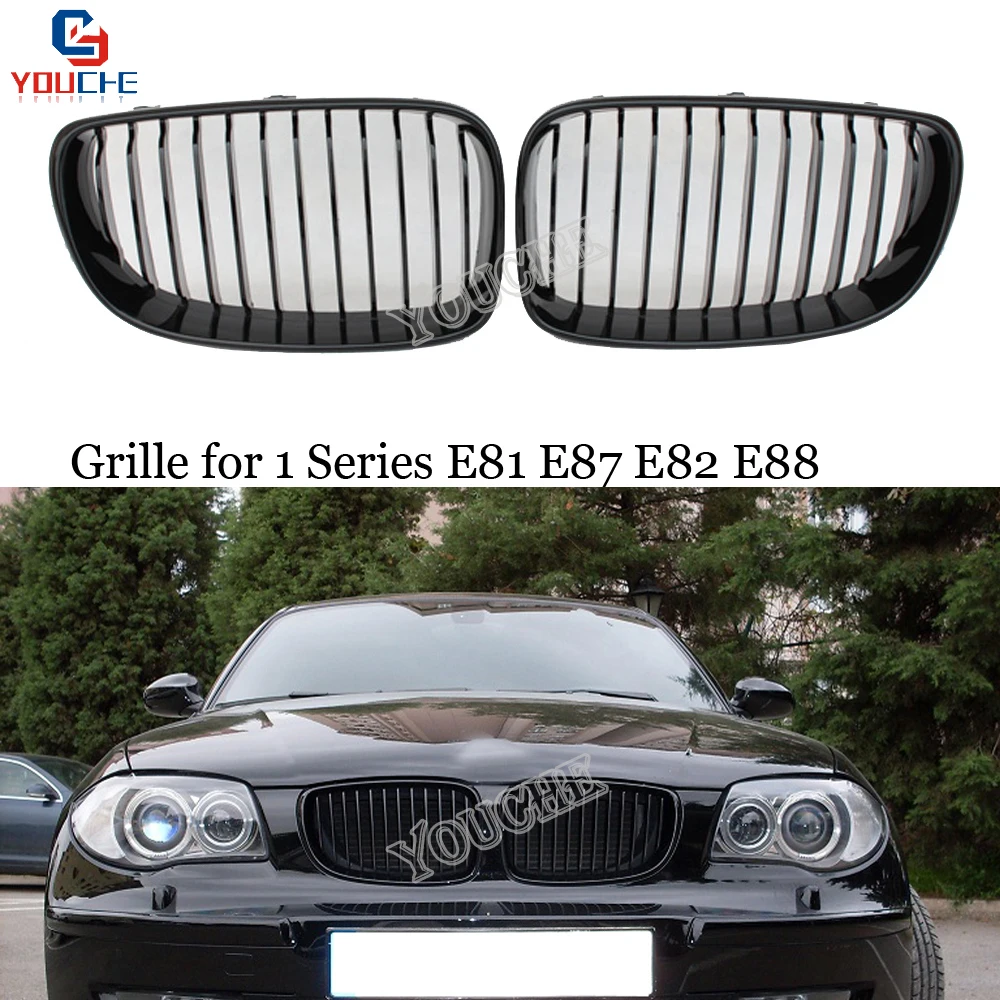 

ABS Carbon Fiber 1-slat Front Kidney Grille for BMW 1 Series E81 E82 E87 E88 2004 - 2013 118i 120i Grill Mesh