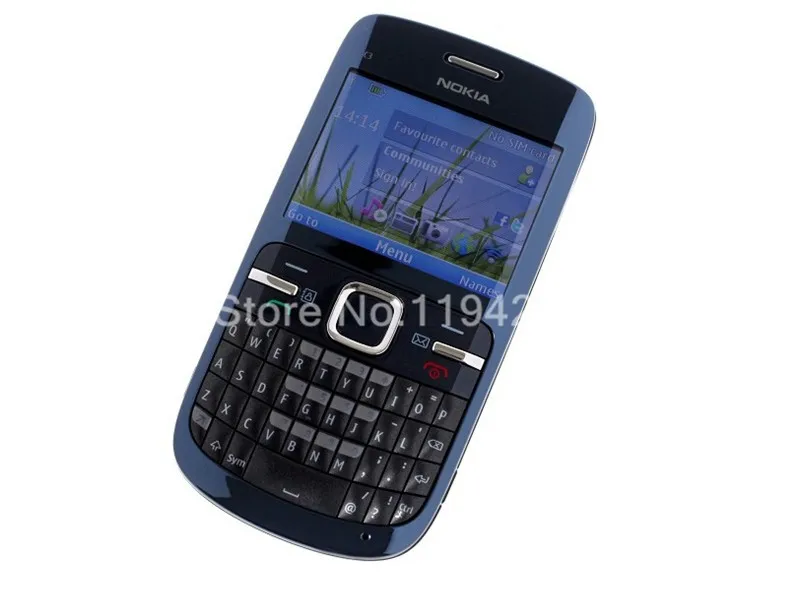 Refurbished nokia c3-00 WIFI 2MP bluetooth camera Jave unlocked phone blue 3