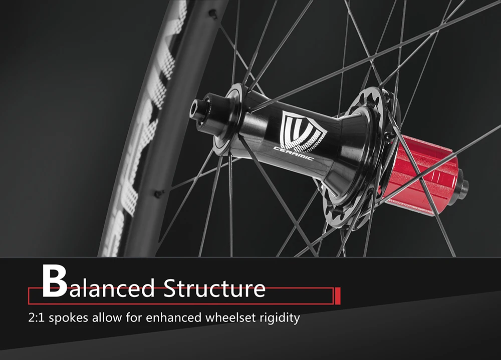Winspace Carbon Road Bike Wheel Straight Pull Low Resistance Ceramic Hub 25mm Wider Tubular Clincher Tubeless 700c Wheelset