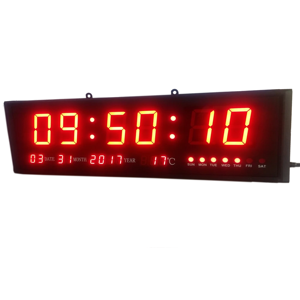 Digital Led Besar Dinding Modern Clock Timer Dengan Kalender Suhu Untuk Ruang Tamu