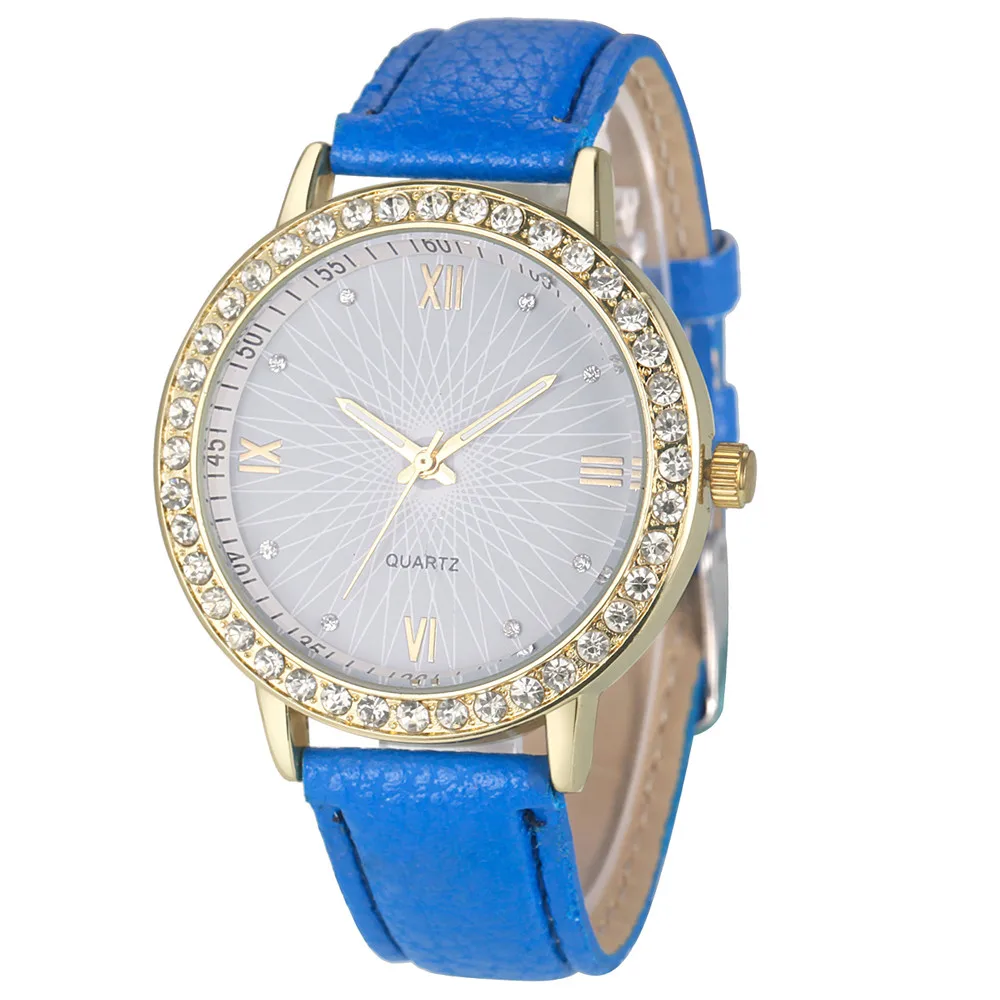 Ladies Watch 2017 New Roman Numeral Pattern Diamond Analog Leather Alloy Quartz Watch Watches For Women Reloj Pulsera Mujer@CFPH analog футболка analog mb numeral brooke