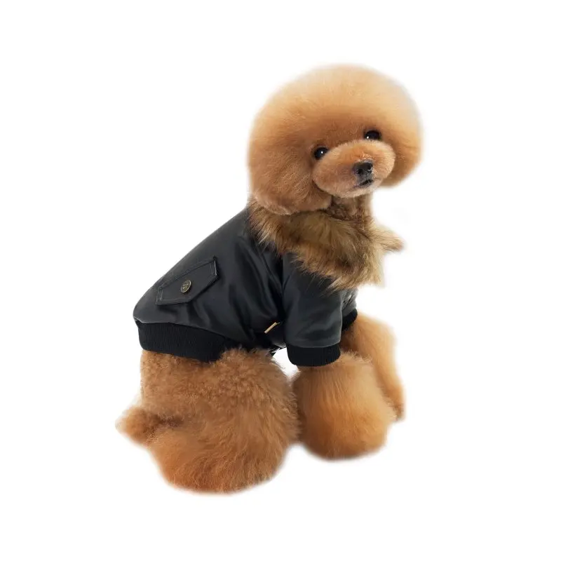 2017 Водонепроницаемый кожа собака пальто зима собака одежда утолщение Мех животных одежда куртка Pet Товары для собак костюм Roupa Para Cachorro