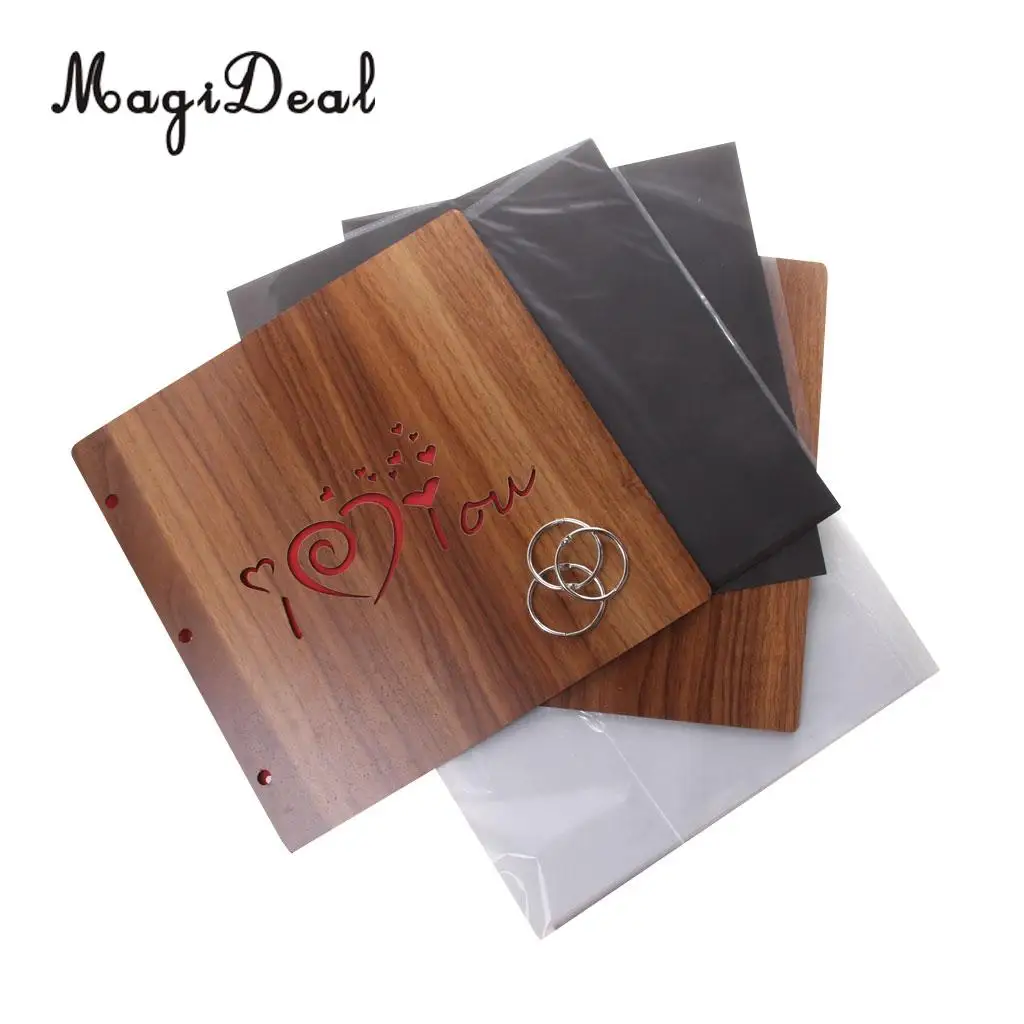 MagiDeal Baby Love Footprints/ I LOVE YOU Vintage Photo Album Craft for Party Scrapbook Diary Gifts Memory Love Autograph Decor