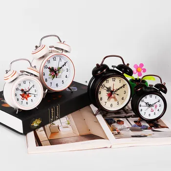 

3-Inch Retro Alarm Clock Metal European Classical Simplicity Desktop Loud Clock Home Decoration Children Birthday Gift Ornaments