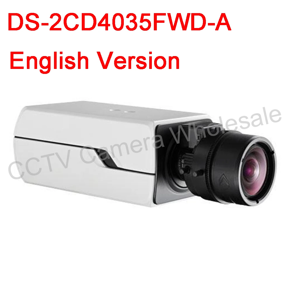 Free shipping English version DS 2CD4035FWD A 3MP 120dB WDR Smart IP Box Camera Support 128G