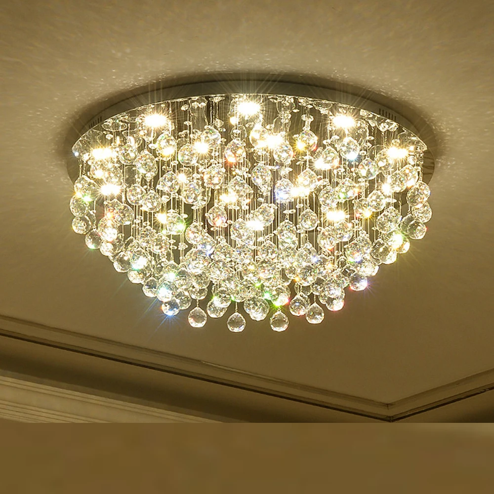 Круглый дизайн, современная люстра, хрустальная лампа, AC110V 220V cristal lustre светильники для гостиной, спальни