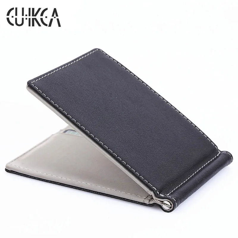 Mejor precio CUIKCA-cartera de estilo de Corea del Sur para hombre, billetera ultradelgada de cuero para tarjetas de identificación BExwl7Q