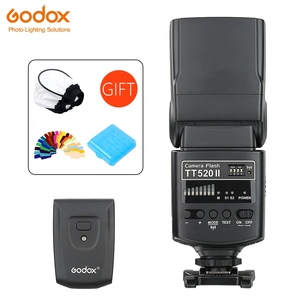 

Godox TT520 II Flash Speedlite with Build-in 433MHz Wireless Signal+Cloth Cover Kit for Canon Nikon Pentax Olympus DSLR Cameras