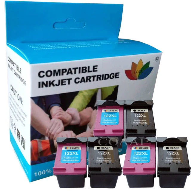 Refilled 122 Black + Tri color Cartridge for HP 122 122XL HP122 for HP