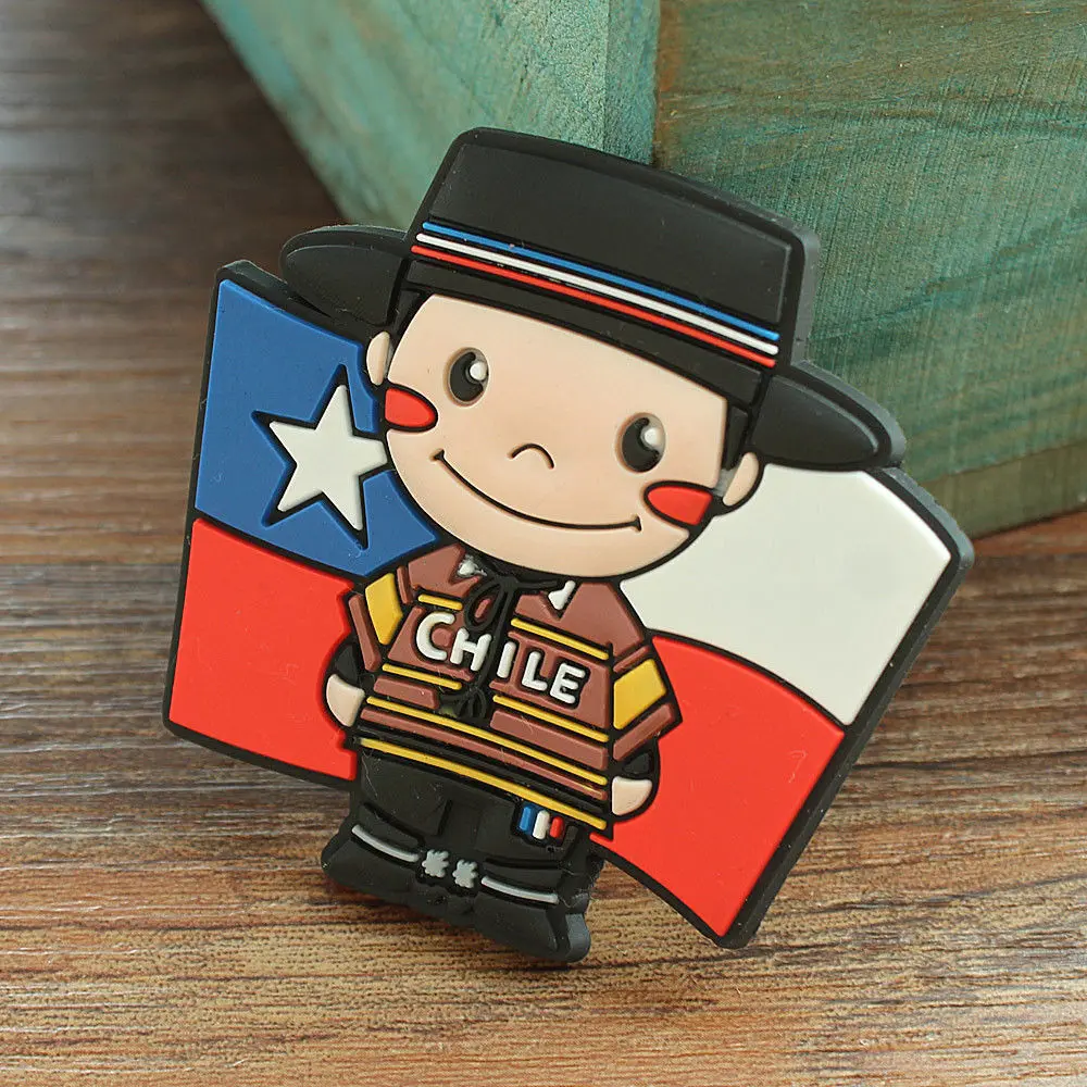 Флаг Чили маленький мальчик Туризм Путешествия Сувенир 3D резиновый магнит на холодильник по всему миру идея подарка