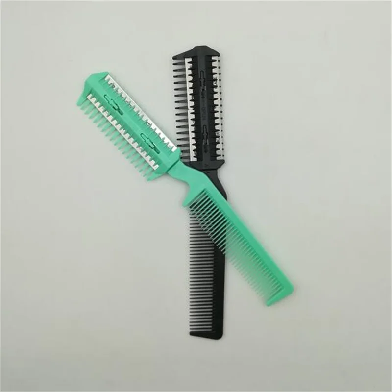 2 Pcs Professional Scissor Hair Razor Comb Hairdressing Thinning