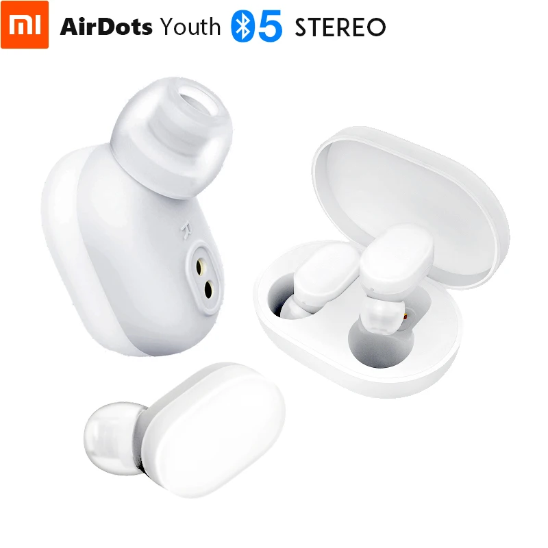 Xiaomi AirDots Youth Stereo Bluetooth 5,0 гарнитура 4,2g мини беспроводные наушники с сенсорным управлением зарядка - Цвет: Белый