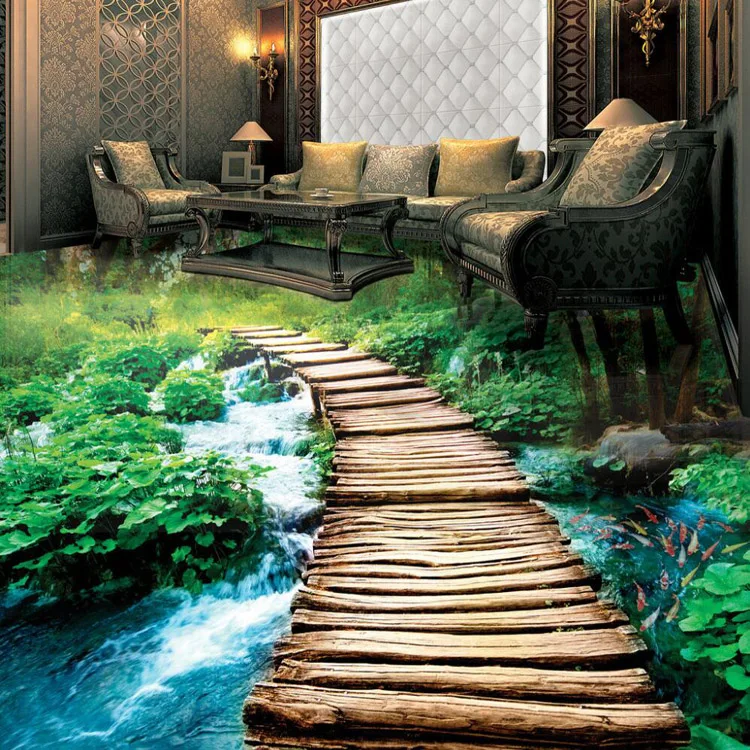 Buy Custom Photo Floor Wallpaper Mural PVC Waterproof