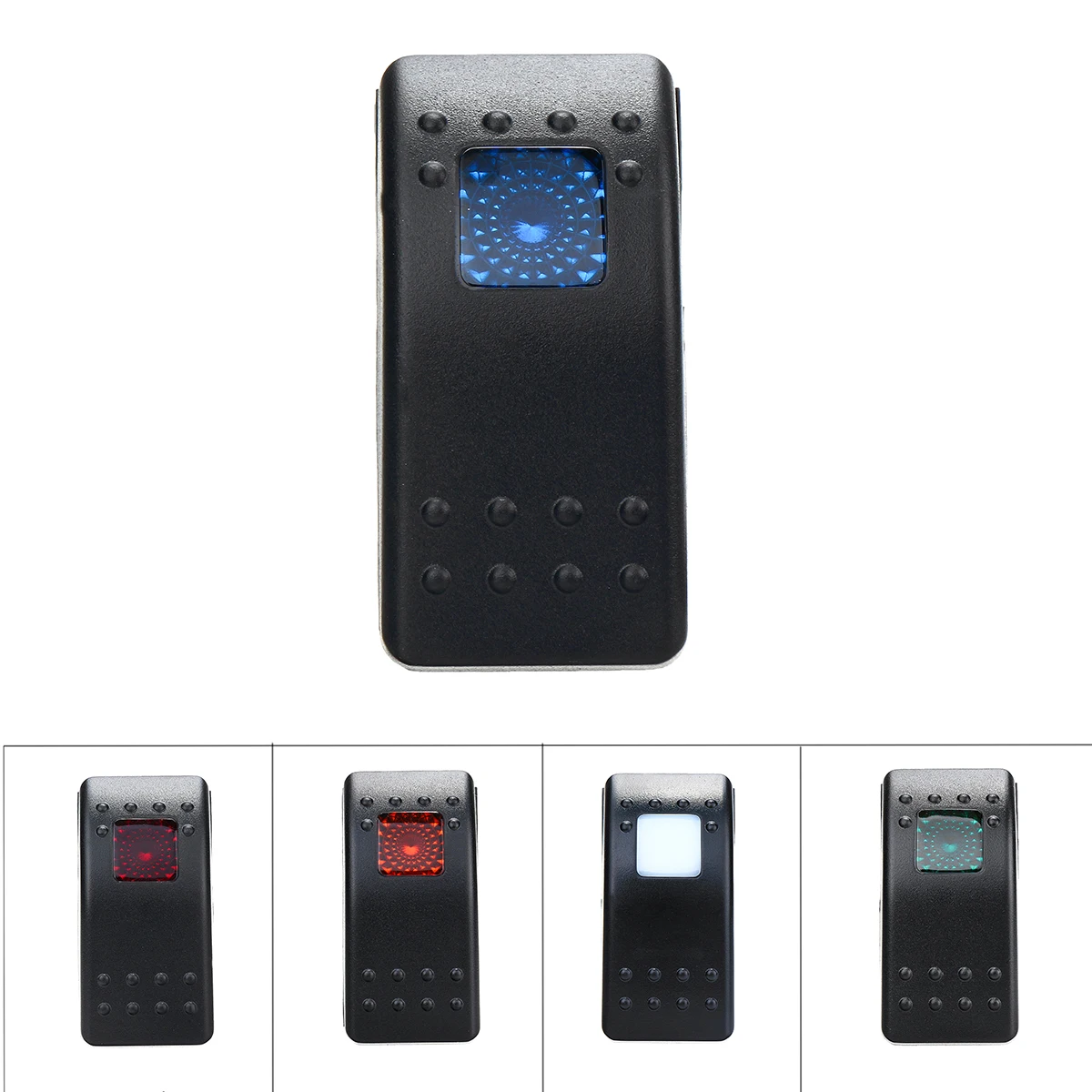 

12V 3Pin Universal Car Boat Daystar Bar LED Momentary On-Off Rocker Switch ARB Red/Yellow/White/Green/Blue Light