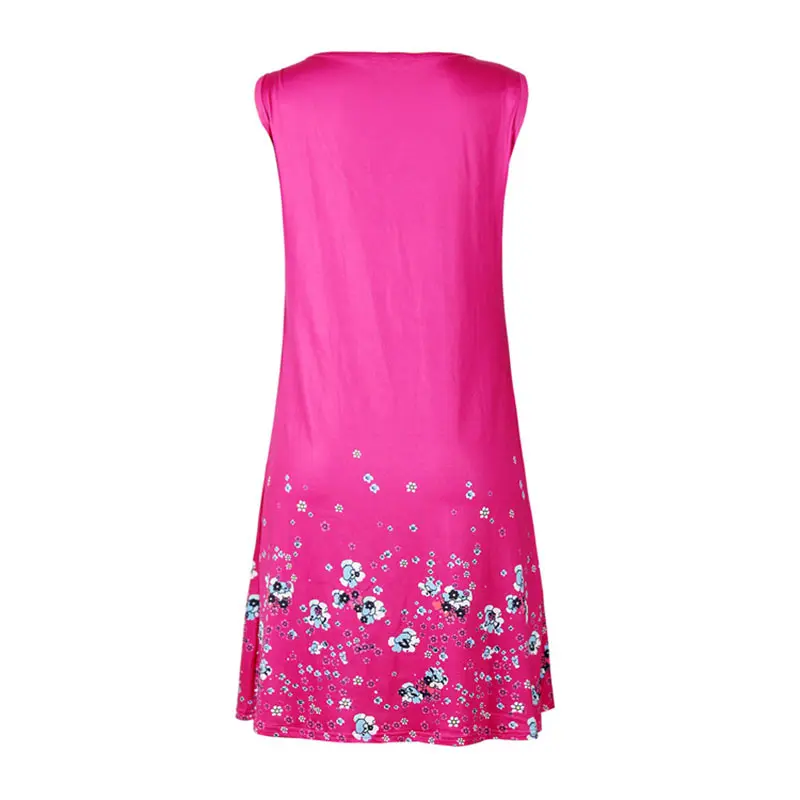 2018 Summer Women'S Casual Beach Dress Printing Floral Female Sexy Sleeveless Shirt Dress Robe Femme Black Plus Size Clothes (34)