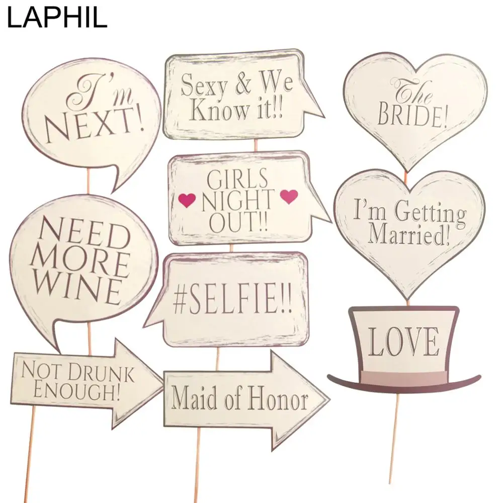

LAPHIL Wedding Photo Booth Props Funny Mask Bride Wedding Decoration Bridal Shower Party Photobooth Props Bachelorette Supplies