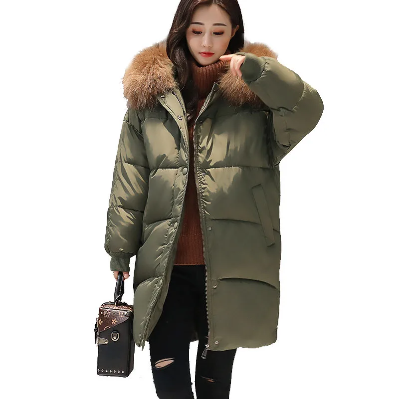 YMING Women/’s Winter Down Cotton Coat Quilted Parka Jacket with Faux Fur Hood