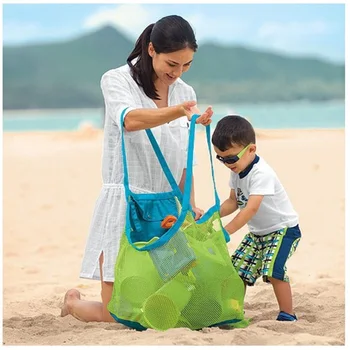 1Pcs Beach Bag Mesh Stay Away From Sand Durable  Indoor Outdoor Portable Hand Bag Swimming Sport Toys Storage For Children Kids 1