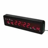 De bureau Électronique Alarme Horloges Numérique LED Horloge Murale avec Intérieure Température Calendrier Semaine Date Houly Carillon Rouge Affichage ► Photo 1/6
