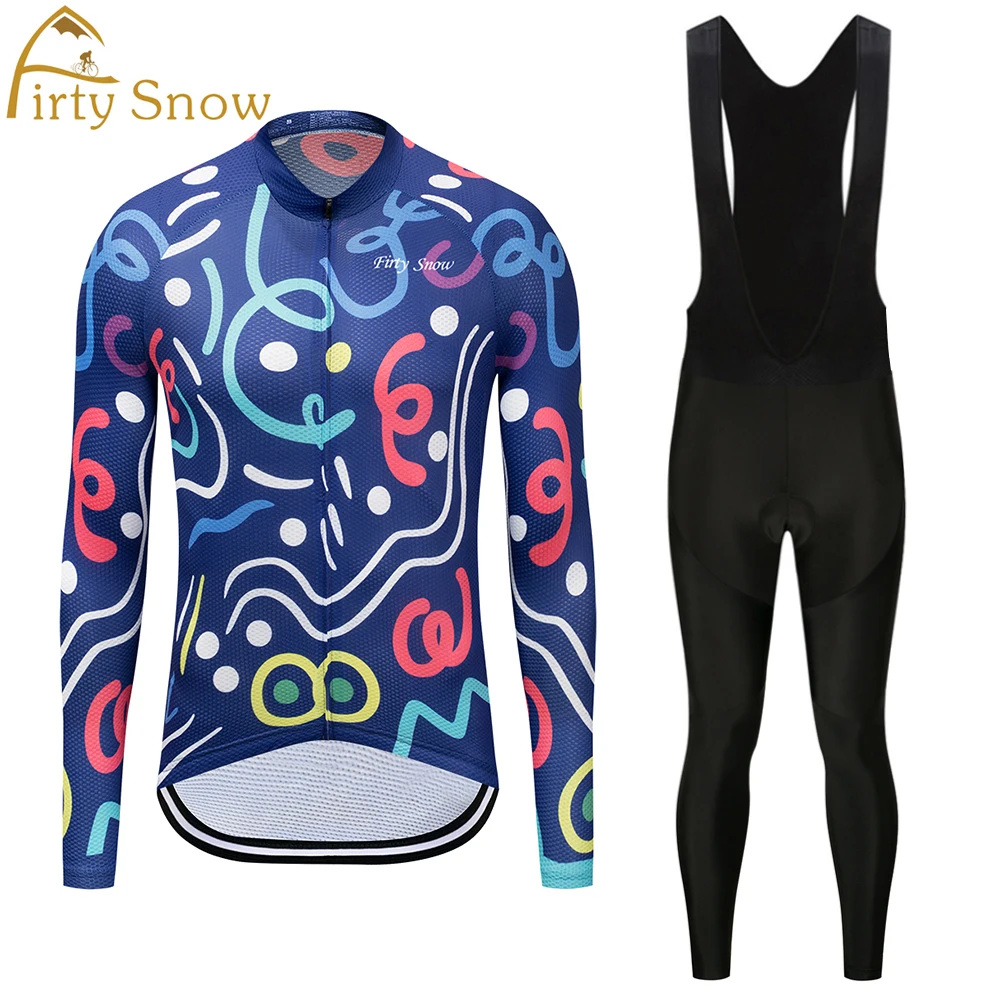 

2019 Thin & Fleece Cycling Clothing Set Long Sleeves Winter Bike MTB Bicycle Jerseys Bib Pants Sets Cycling Set for Men Women