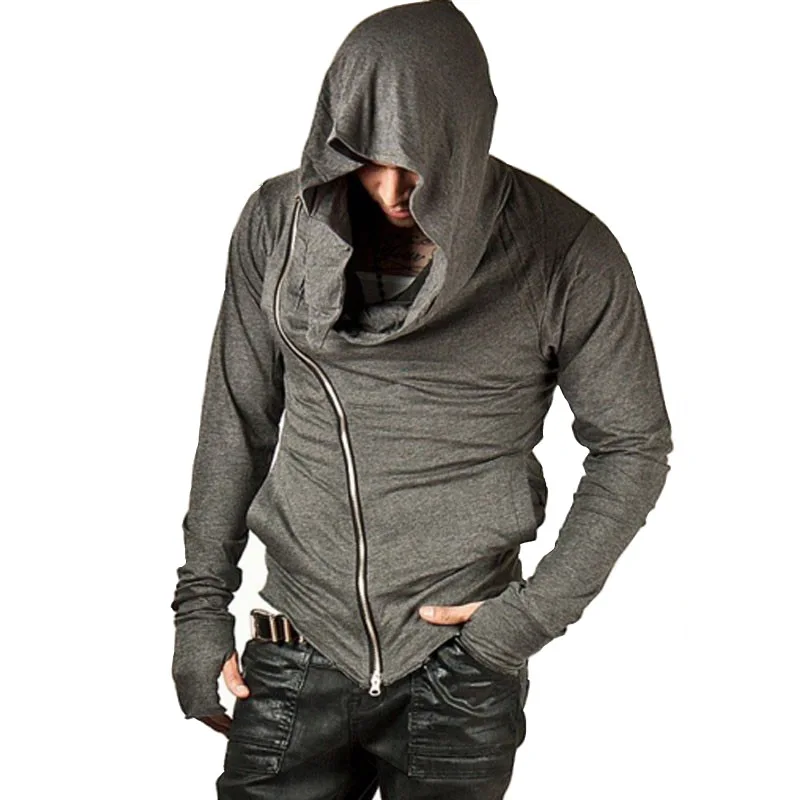 

2018 men's hoodies assassin hoody long sleeve solid sweatshirts streetwear men women High street zipper up US size HD07