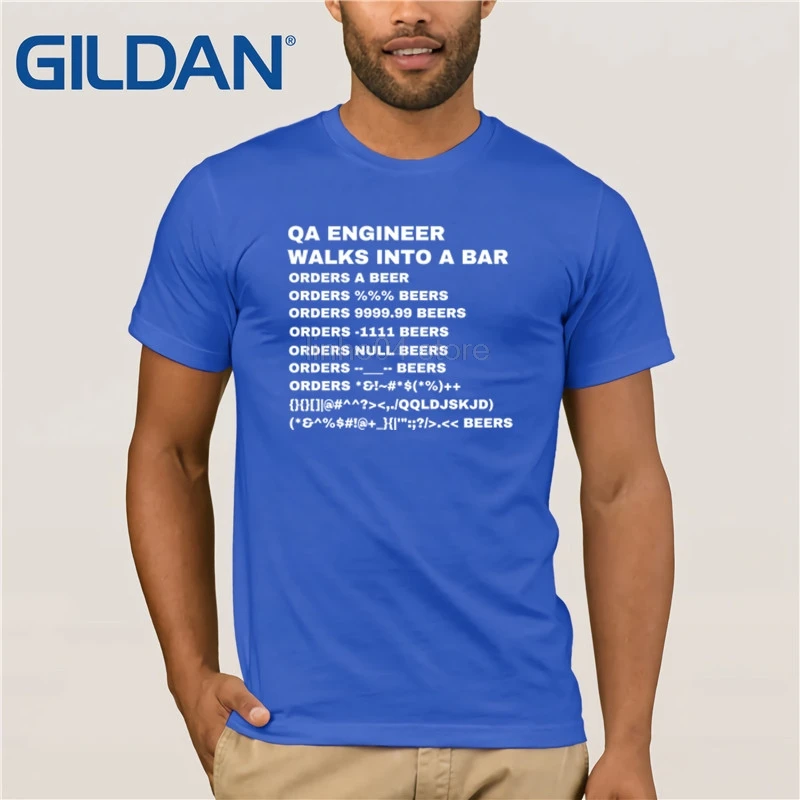 

GILDAN QA Engineer Walks into a Bar T-Shirt men's T-shirt