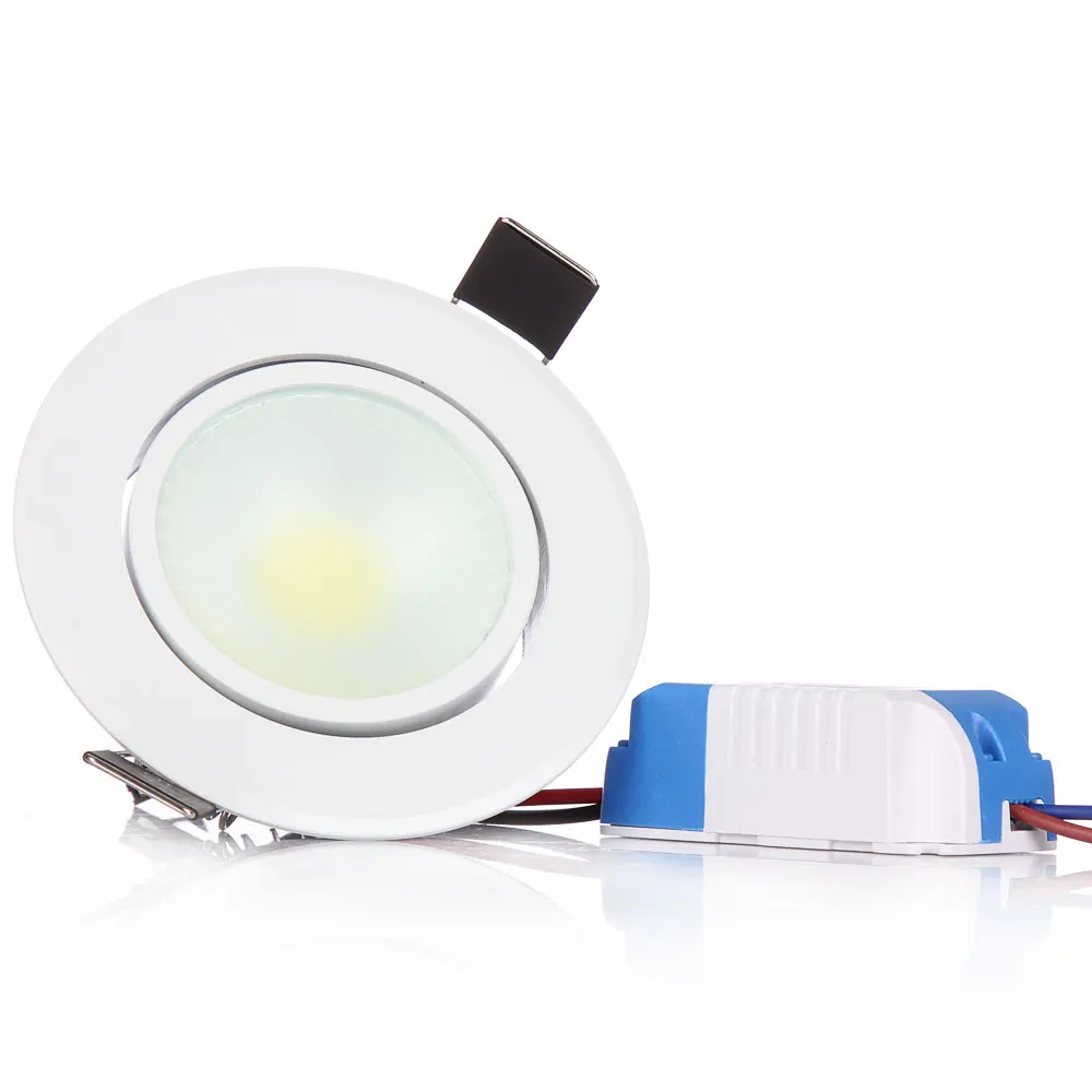 10 шт. LED COB утопленный Led COBDownlight с регулируемой яркостью AC85 265V 5 Вт потолочный