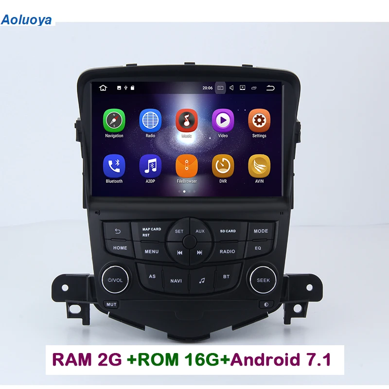 Aoluoya 2 Гб RAM четырехъядерный Android 7 1 автомобильный DVD GPS плеер для Chevrolet Cruze 2008 2011