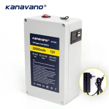 Kanavano большая емкость 12 В 20ah Lifepo4 литиевая батарея Защитная плата с двойным USB выходом 20000 мАч + 12 В 2A зарядное устройство