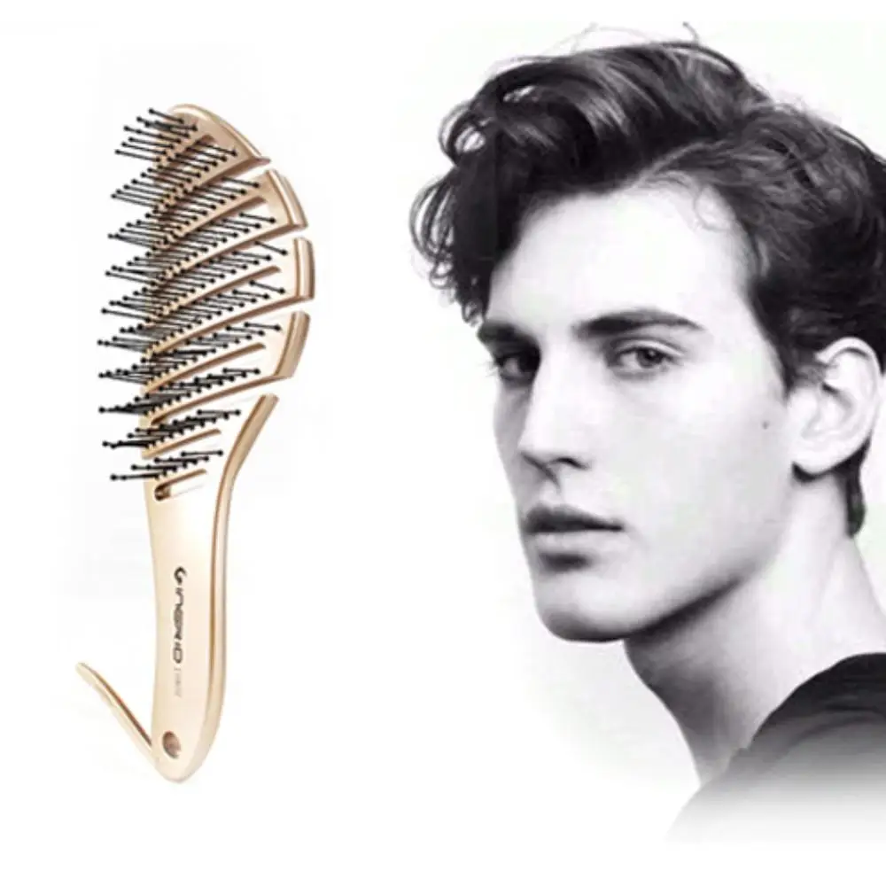 

New Gold Hair Massage Antistatic Combs Arc-shape Comb Hair Brush Healthy Hairdressing Styling Makeup Tools