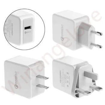 

Fast Adaptive Charge QC 3.0 5V 2.4A 9V 1.8A 12V 1.5A Eu US Uk Ac home wall charger power adapter for iphone for samsung s7 s8