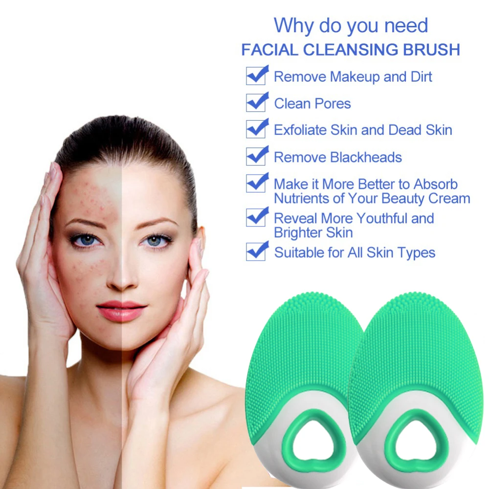 

Electric Facial Cleansing Brush Silicone Vibration Mini Face Cleansing Brush Cleaner Sonic Deep Pore Cleaning Foreoo Dropsi
