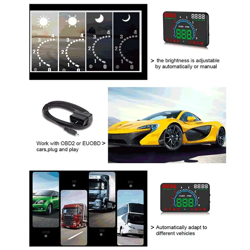 Бесплатная доставка 2018 E350 5 8 &quotэкран HUD Автомобильная головка вверх дисплей