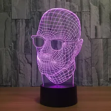 3D огни 7 цветов сенсорные светодиодные лампы креативные продукты подарки акриловый ночник USB источник питания