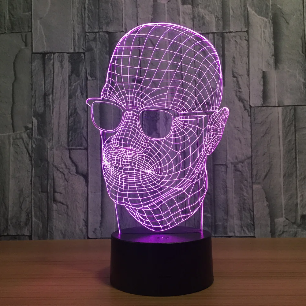 3D lights 7 color touch led lights creative products gifts acrylic