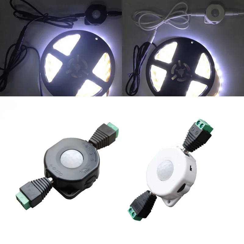 

12V 24V Automatic Light Infrared PIR Body Infrared Motion Detector Sensor Switch +2DC Connector