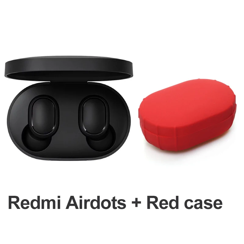 Оригинальные беспроводные наушники Xiaomi Redmi AirDots True Bluetooth 5,0, DSP, активные наушники с шумоподавлением и микрофоном - Цвет: Красный