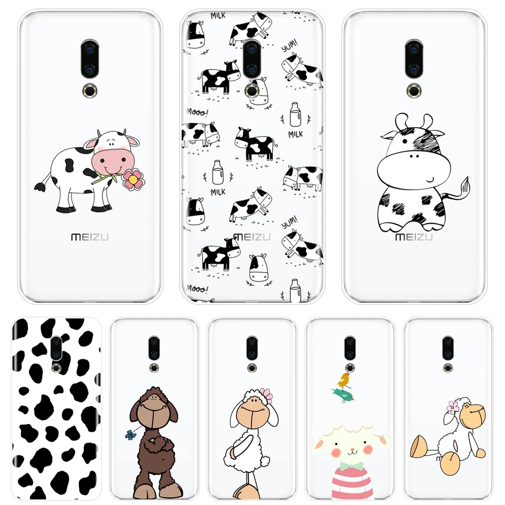 

Cow Sheep Animal Goat Cute Phone Case For Meizu 15 Lite 16 Plus 16th 16x Silicone Soft Back Cover For Meizu Pro 6 7 Plus U10 U20