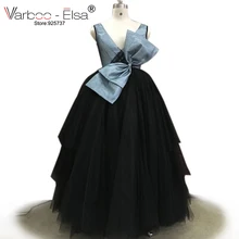 VARBOO_ELSA Vestidos De Formatura с v-образным вырезом платье с коротким цельнокроеным рукавом красивое черное бальное платье для выпускного вечера длинное платье для выпускного вечера es