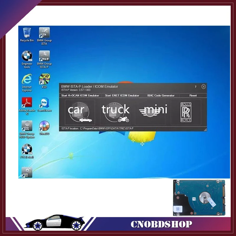 07 последняя версия ICOM A2 ISTA 4.18.12 ISTA-P 3.66,1 программное обеспечение HDD Win7 платформа с опытным и e-sys Авто диагностический инструмент