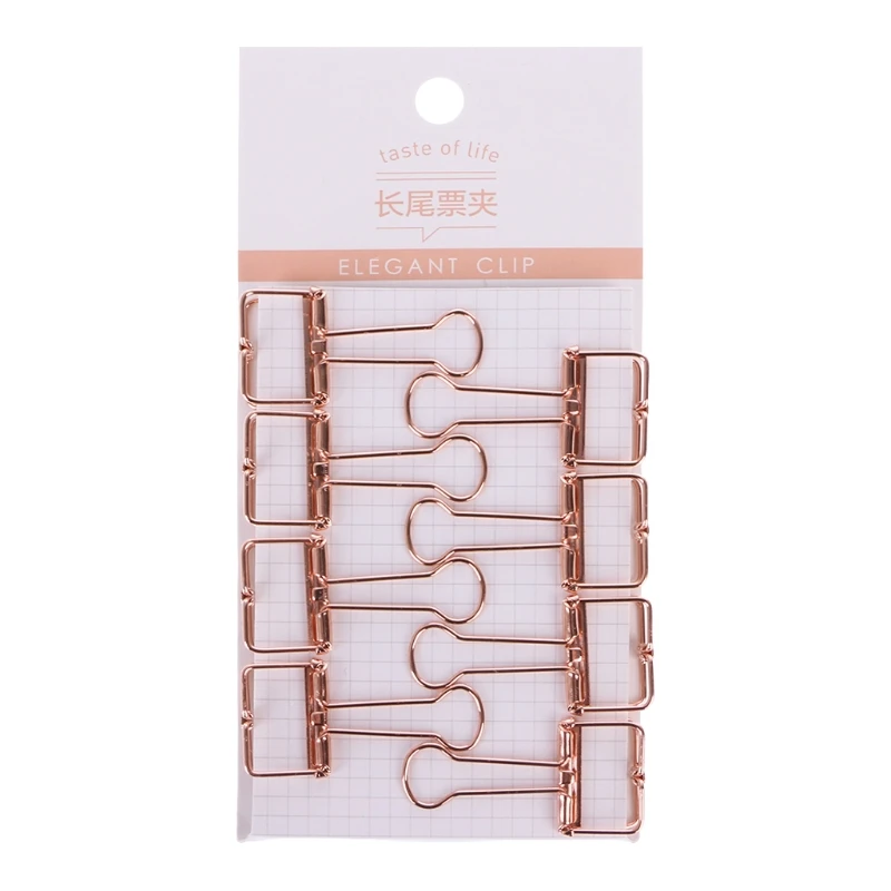 

8Pcs Paper Clips Cute Metal Hollowed Out Design Binder Clip For Office School Paper Organization School Accessories