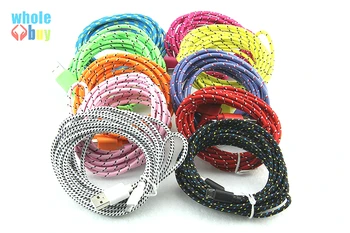 

500pcs Micro USB Cable Round Braided Fabric Charging Phone Charger Data Cabel for Samsung Xiaomi Huawei Android Phone Charge