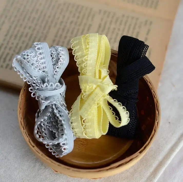 

Hot New 5 Meters Gray Black Yellow Elastic Stretch Lace Trim Accesories