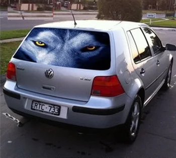 

Perforated PVC Car Sticker Rear Windshield Backwards Glass Sticker Shows Up When Someone Turns on the High Beam behind You