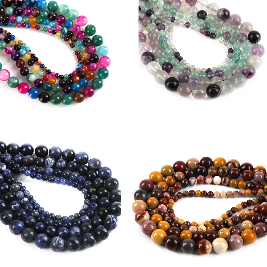 Natural Stone Beads 38-95pcs/lot Round Loose For DIY Bracelet Necklace Jewelry Making Accessories | Украшения и аксессуары
