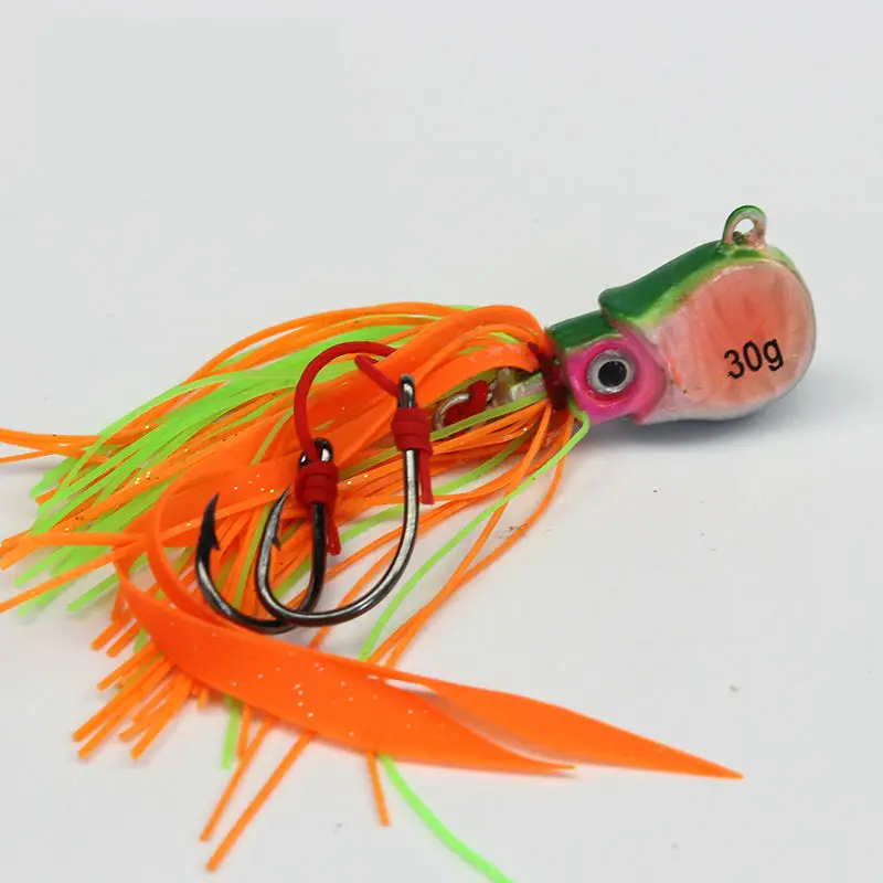 Fishing Tackle 30g Lead Jig Head Fishing Lure With Double Fishhooks