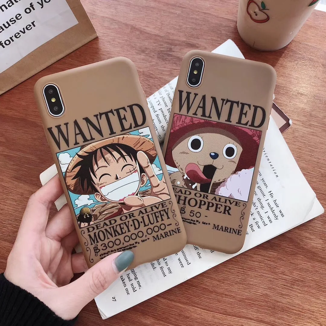 One piece Luffy чехол для телефона аниме для iphone Xs MAX XR X 6 6s 7 8 plus Милая мультяшная улыбка текст окрашенный мягкий ТПУ задняя крышка Fundas