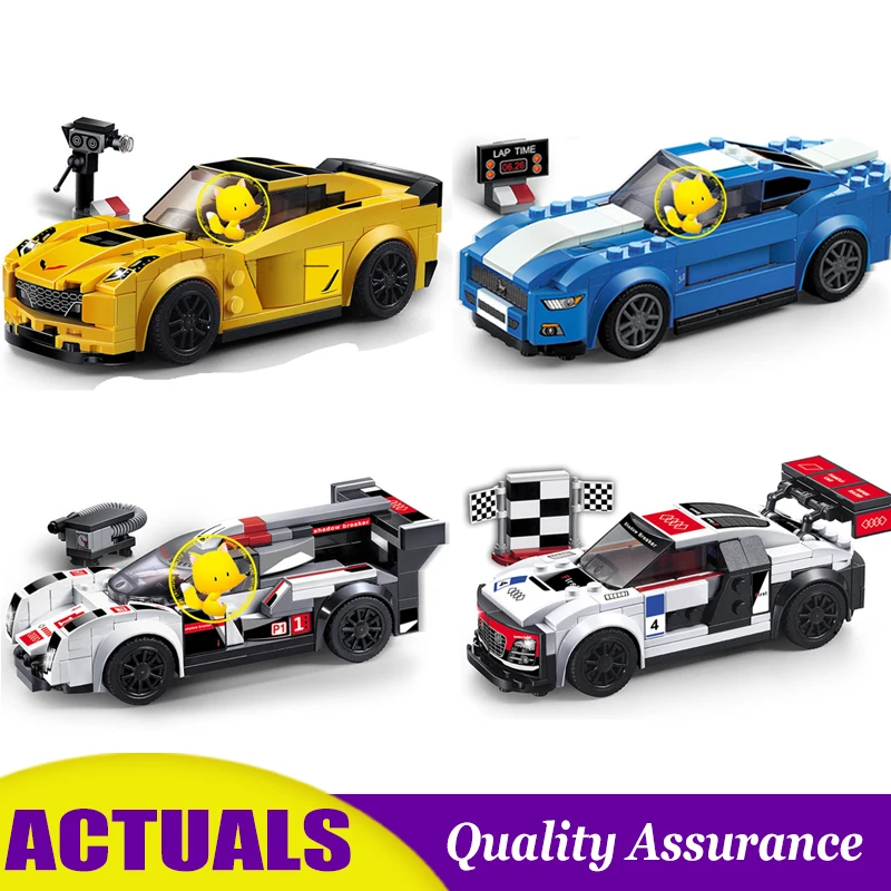 

Racing Car Compatible legoed 75870 75871 75872 Speed Champions Building Blocks Sports Car Chevrolet Model Bricks Toy