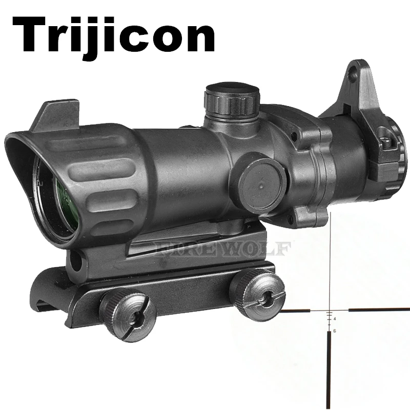 

Hunting Riflescope 4x32 Scope With Iron Sights 20/11mm Weaver Picatinny Rail Mounts For Tactical Airsoft