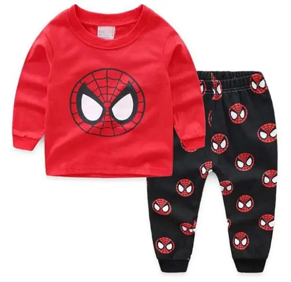 Детские пижамы; детская одежда для сна; пижамный комплект для малышей; костюм Железного человека для мальчиков и девочек; Пижама; хлопковая одежда для сна с рисунком Капитана Америки